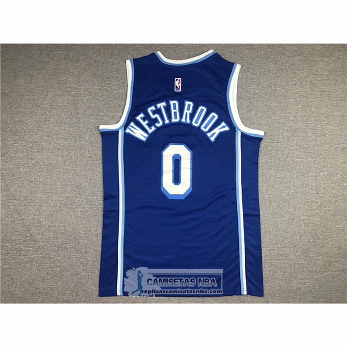 Camiseta Los Angeles Lakers Russell Westbrook NO 0 Classic 2021-2022 Azul